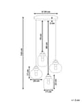Miniatyrbild 3 av 10: Taklampa Grå Transparent Glasskärm Svart Järn 4 Ljus Modern Design Heminredning Vardagsrum