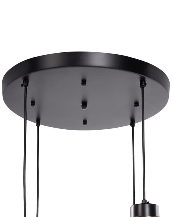 Taklampa Grå Transparent Glasskärm Svart Järn 4 Ljus Modern Design Heminredning Vardagsrum