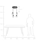 Miniatyrbild 10 av 10: Taklampa Grå Transparent Glasskärm Svart Järn 4 Ljus Modern Design Heminredning Vardagsrum