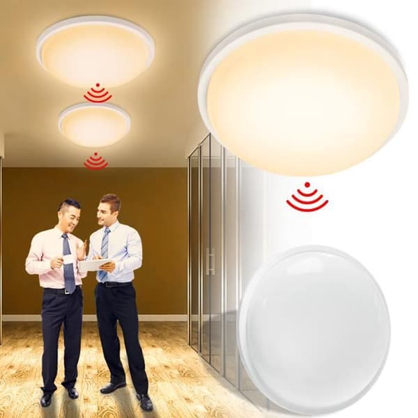 LARS360 15W rund LED-taklampa med rörelsesensor Lämplig för korridorer, trapphus etc, varmvit