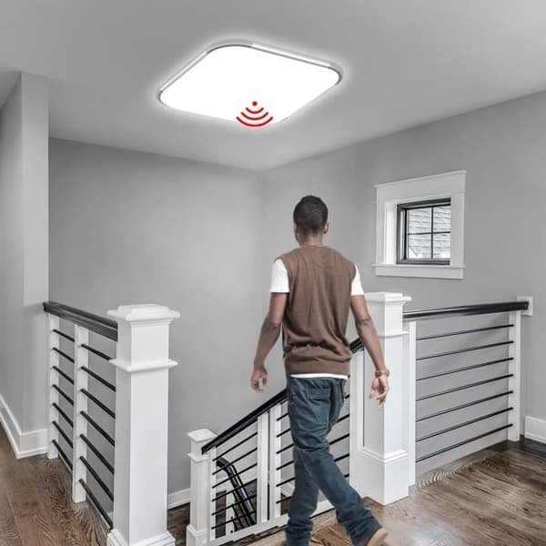 LED taklampa - LARS360 - Modern modell - 24W - Rörelsedetektor - Kallvit