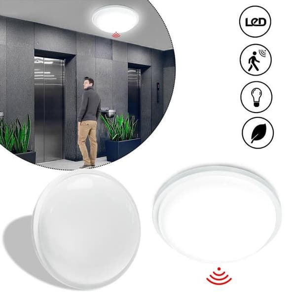 LARS360 15W LED taklampa med rörelsedetektor - Cool White