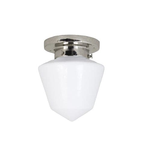 Bathroom Ceiling Lamp Signe Nickel/Opal White