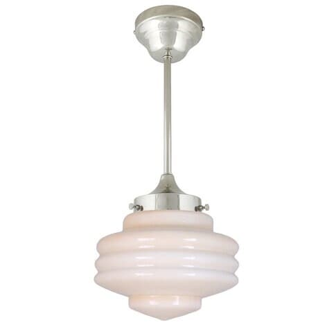 Taklampa m. Stång Valter Nickel/Opal Beige