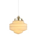 Miniatyrbild 3 av 7: Taklampa Valter m. Tvinnad Sladd Mässing/Opal Beige