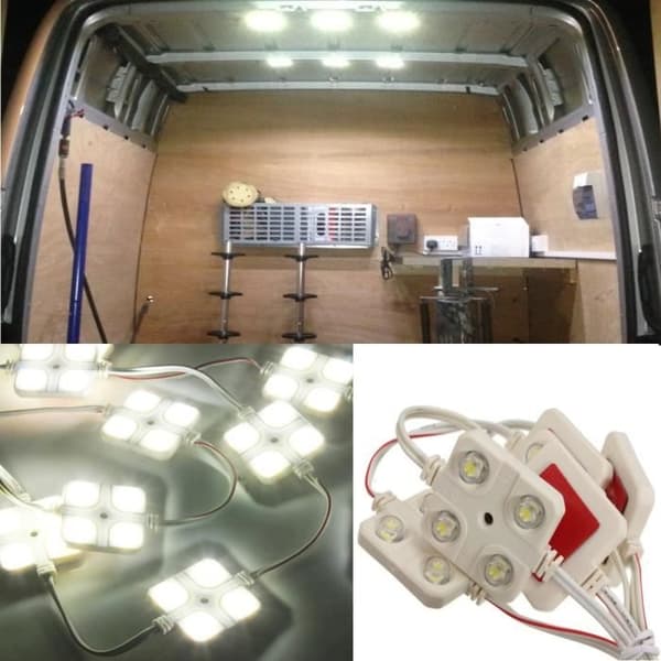 NEUFU 10st 12V 4LED-panel Interiörljusläs-/kupolljuslampa för LWB-lastbilar