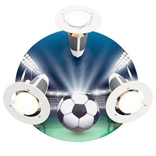 elobra Plafonnier fotbollsarena, trä, blå/grön, A - 130391