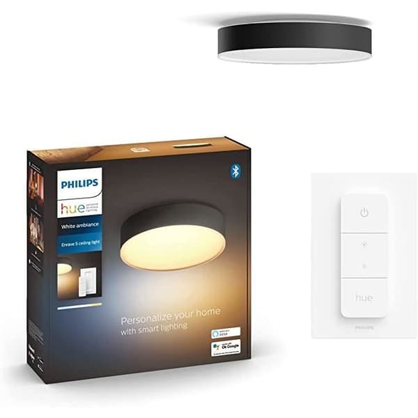 Philips Hue White Ambiance Enrave Medium Ceiling Light, svart