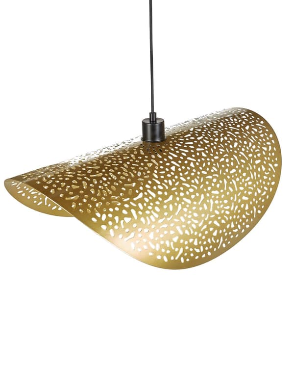 Pendellampa Gyllene Järnskärm Belysning Modern Glamourstil Vardagsrum Sovrum