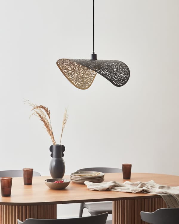 Taklampa Hängande Lampa Pendellampa Belysning Järn Metallskärm Svart Mahi