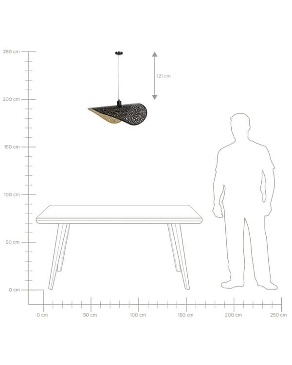 Taklampa Hängande Lampa Pendellampa Belysning Järn Metallskärm Svart Mahi