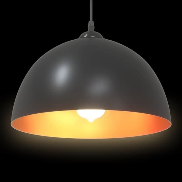 vidaXL pendellamper 2 stk højdejusterbar E27 Ø 30 cm metal sort