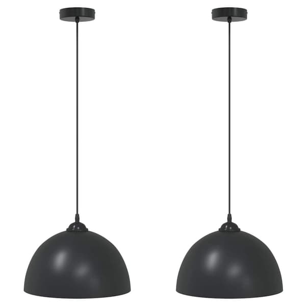 vidaXL Pendellampa 2 st höjdjusterbar E27 svart Ø 30 cm metall