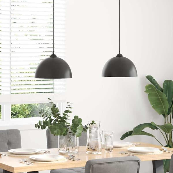 vidaXL Pendellampa 2 st höjdjusterbar E27 svart Ø 30 cm metall