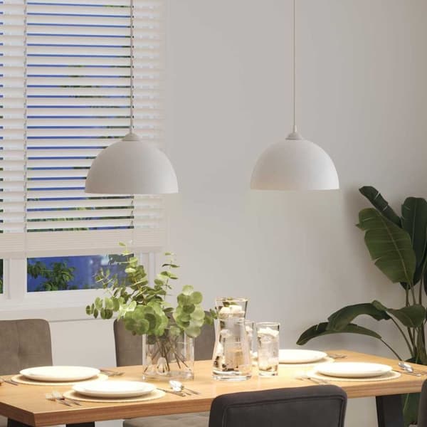 vidaXL Pendellampa 2 st höjdjusterbar E27 vit Ø 30 cm metall