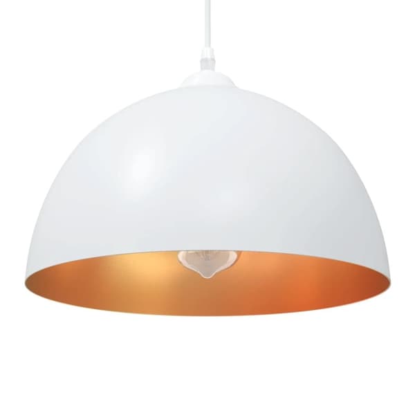 vidaXL Pendellampa 2 st höjdjusterbar E27 vit Ø 30 cm metall