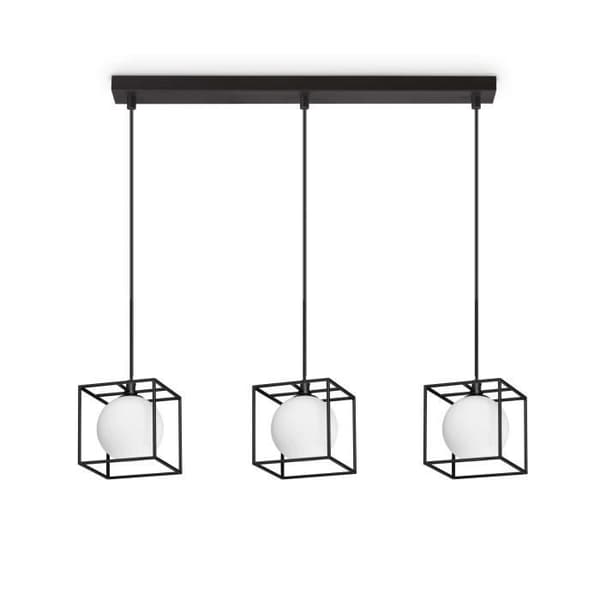Hängande taklampa - Ideal Lux - LINGOTTO - 3 ljuslinjer - Matt svart - Modern design