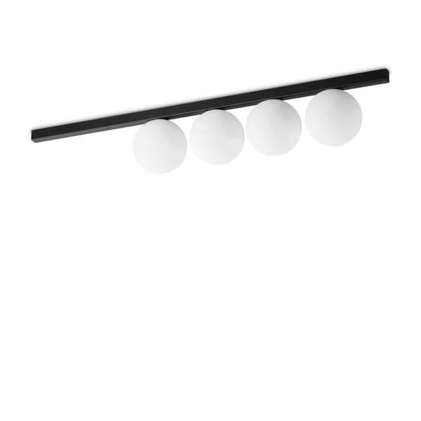 Plafonnier - Ideal Lux - BINOMIO - 4 Ljuskällor - Svart - Metall och Glas - Modern Design