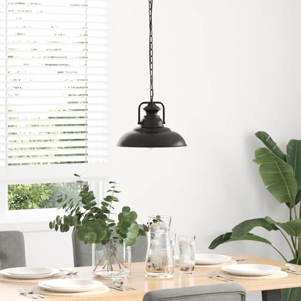 vidaXL Taklampa E27 svart Ø 31 cm järn