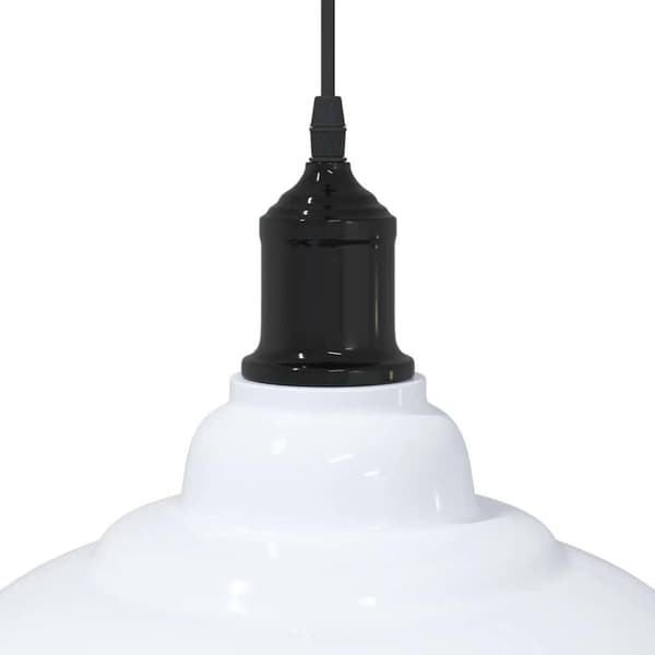 vidaXL Pendellampe høydejusterbar E27 glans hvit Ø 31 cm metall