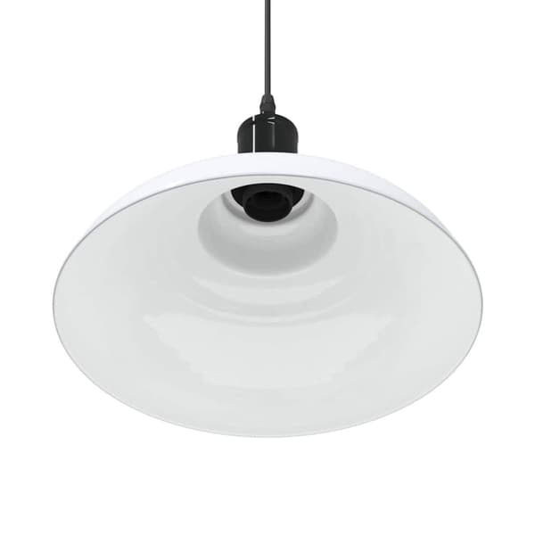 vidaXL Pendellampe høydejusterbar E27 glans hvit Ø 31 cm metall