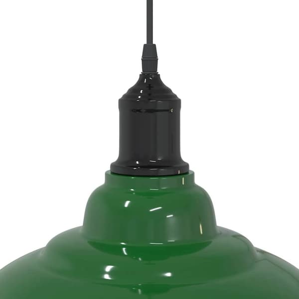 vidaXL Pendellampe høydejusterbar E27 glans grønn Ø 31 cm metall
