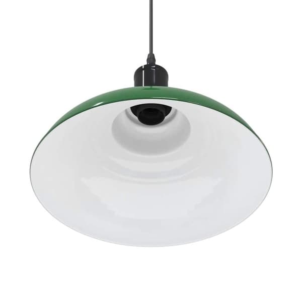 vidaXL Pendellampe høydejusterbar E27 glans grønn Ø 31 cm metall