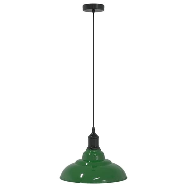 vidaXL Pendellampe høydejusterbar E27 glans grønn Ø 31 cm metall