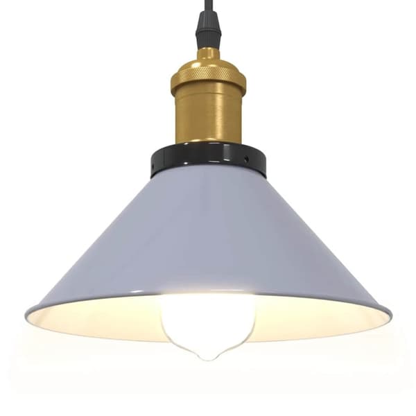 vidaXL Taklampa höjdjusterbar E27 glansgrå Ø 22 cm metall