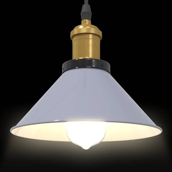 vidaXL Taklampa höjdjusterbar E27 glansgrå Ø 22 cm metall