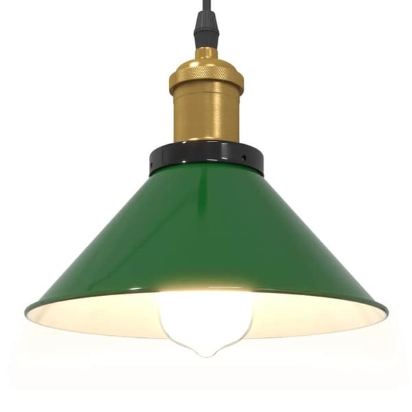 vidaXL Pendellampe høydejusterbar E27 glans grønn Ø 22 cm metall