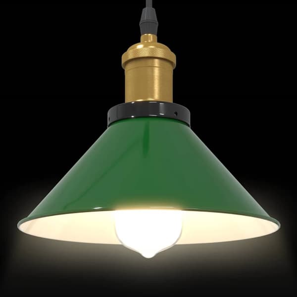 vidaXL Pendellampe høydejusterbar E27 glans grønn Ø 22 cm metall