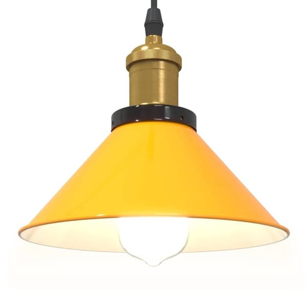 vidaXL taklampa höjdjusterbar E27 glans gul Ø 22 cm metall