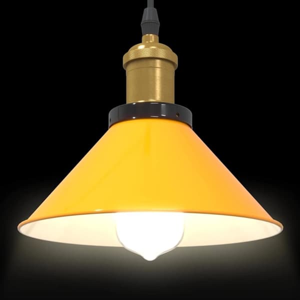 vidaXL taklampa höjdjusterbar E27 glans gul Ø 22 cm metall