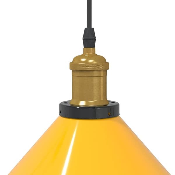vidaXL taklampa höjdjusterbar E27 glans gul Ø 22 cm metall