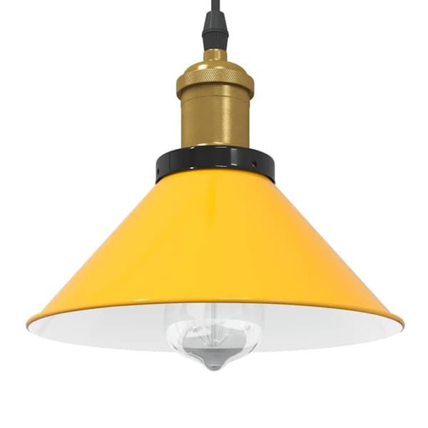 vidaXL taklampa höjdjusterbar E27 glans gul Ø 22 cm metall