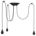 Miniatyrbilde 3 av 11: vidaXL Pendellampe med 3 lampeholdere E27 svart metal