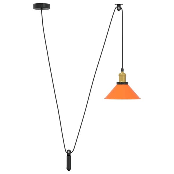 vidaXL Taklampa höjdjusterbar E27 glans orange Ø 22 cm metall
