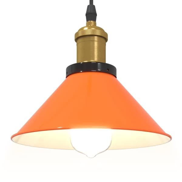 vidaXL Taklampa höjdjusterbar E27 glans orange Ø 22 cm metall