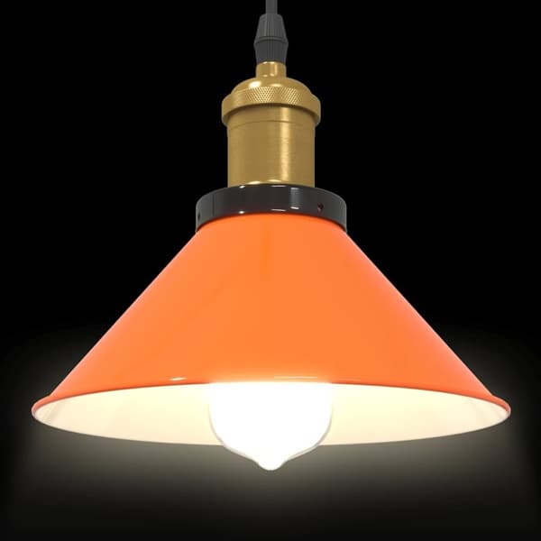 vidaXL Taklampa höjdjusterbar E27 glans orange Ø 22 cm metall