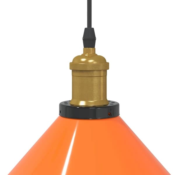 vidaXL Taklampa höjdjusterbar E27 glans orange Ø 22 cm metall
