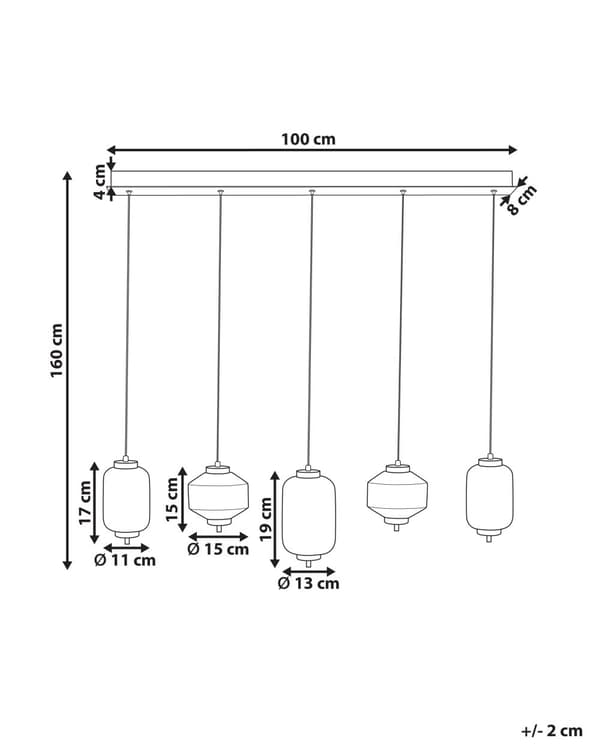 Pendellampa Flerfärgad Transparent Glasskärmar Järn 5 Ljus Modern Design Heminredning Vardagsrum