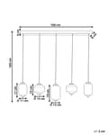 Miniatyrbild 3 av 11: Pendellampa Flerfärgad Transparent Glasskärmar Järn 5 Ljus Modern Design Heminredning Vardagsrum