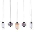 Miniatyrbild 7 av 11: Pendellampa Flerfärgad Transparent Glasskärmar Järn 5 Ljus Modern Design Heminredning Vardagsrum