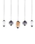 Miniatyrbild 8 av 11: Pendellampa Flerfärgad Transparent Glasskärmar Järn 5 Ljus Modern Design Heminredning Vardagsrum