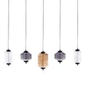 Miniatyrbild 1 av 11: Pendellampa Flerfärgad Transparent Glasskärmar Järn 5 Ljus Modern Design Heminredning Vardagsrum