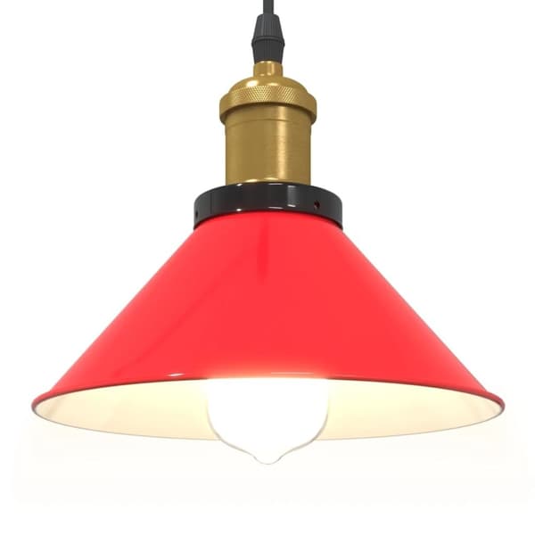 vidaXL pendellampe højdejusterbar E27 Ø 22 cm metal glans rød