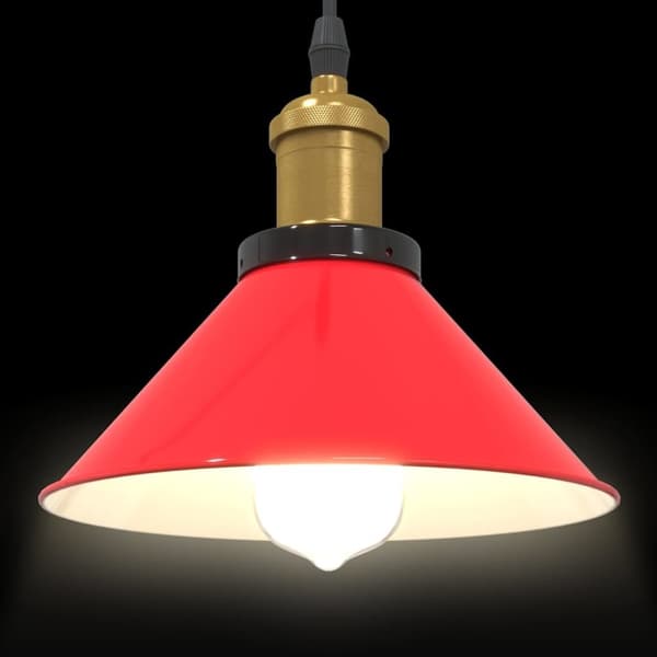 vidaXL pendellampe højdejusterbar E27 Ø 22 cm metal glans rød