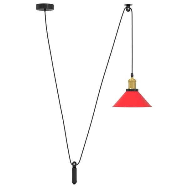 vidaXL pendellampe højdejusterbar E27 Ø 22 cm metal glans rød