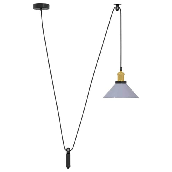 vidaXL Riippuvalaisin Korkeussäädettävä E27 Kiiltävä Harmaa Ø 22 cm